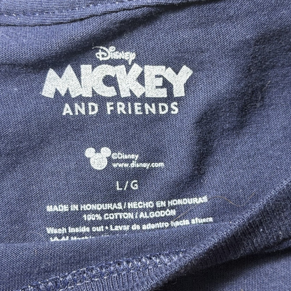 Disney Classic Mickey and Friends Graphic T-Shirt Navy Blue Distressed Print - Picture 3 of 6